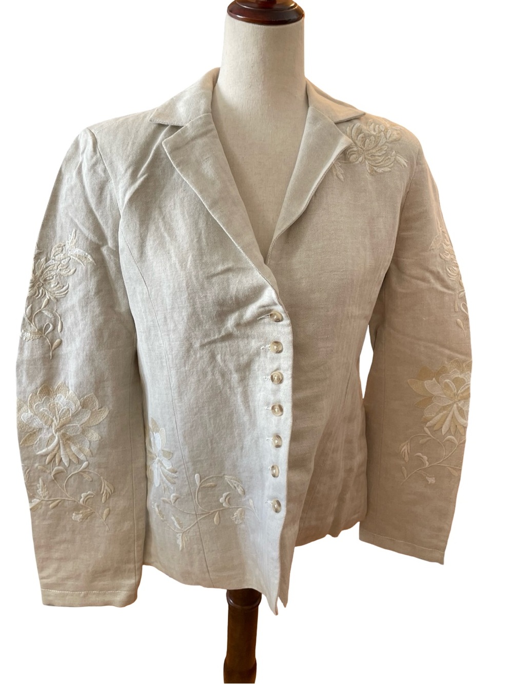 SUNDANCE MONET BLAZER JACKET EMBROIDERED SAND NEW WITHOUT TAGS